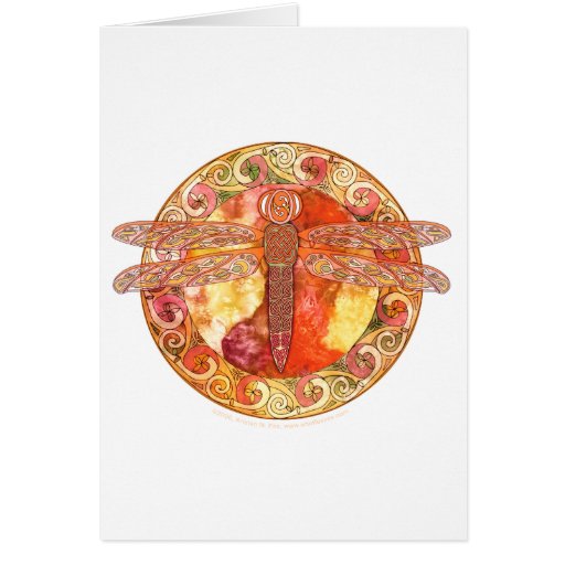 Hot Celtic Dragonfly Card