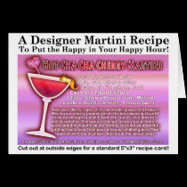 HOT CHA CHA CHERRY MARTINI RECIPE CARD cards