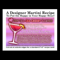 HOT CHA CHA CHERRY MARTINI RECIPE POSTCARD postcards