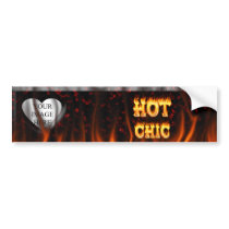 Hot Chic fire and red marble heart. Bumper Sticker