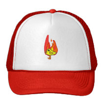 Hot Chick  --  Chicken on Fire Trucker Hats