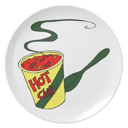 HOt chili cup with spoon graphic Dinner Plates