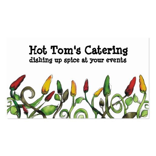 hot chili peppers chef catering business cards (front side)