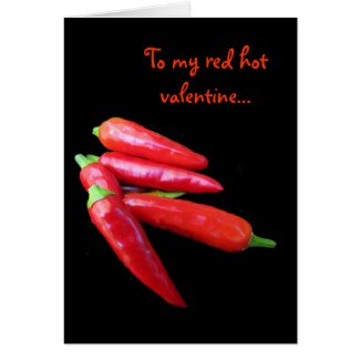Hot Chili Peppers Valentine Greeting Card