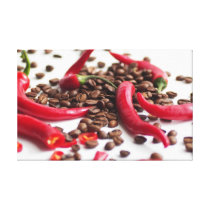 Hot Chili with Coffee Beans Canavas Canvas Prints