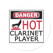 Hot Clarinet Player Sticker