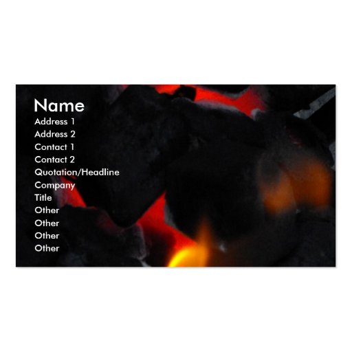Hot Coals Business Card (front side)
