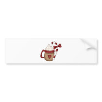 hot cocoa and candy cane bumper stickers