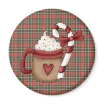hot cocoa and candy cane magnets
