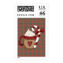 hot cocoa and candy cane postage