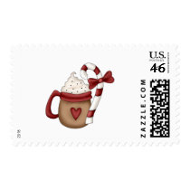 hot cocoa and candy cane postage