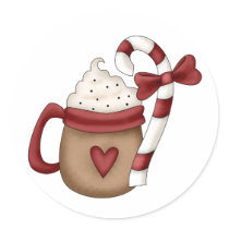 hot cocoa and candy cane stickers