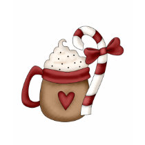 hot cocoa and candy cane t-shirts
