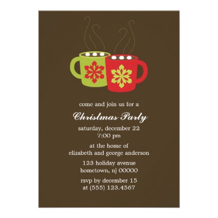 Hot Cocoa Holiday Party Invitations