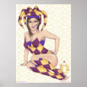Hot Cocoa Sexy Jester Pin Up Harlequin art poster posters