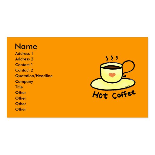 Hot coffee business card template