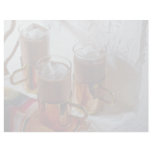 Hot coffee in handy glass mugs letterhead template