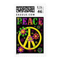 Hot Colors Peace postage stamp