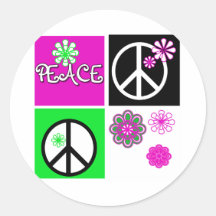 Hot Colors Peace Stickers