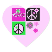 Hot Colors Peace T-shirts and Gifts Heart Sticker