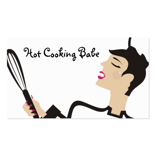 hot cooking babe woman chef baker business card... (front side)