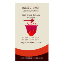 Hot Cooking Simmering Pot Chef Business Card Templates