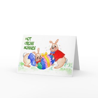 Hot Cross Bunnies Easter Card