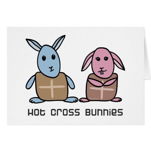 hot cross bunnies greeting cards