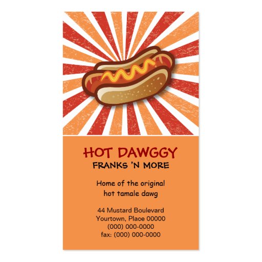 Hot Dawg Business Cards (front side)