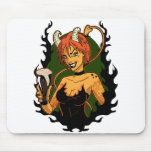 Hot Devil Girl with Beer Mouse Pads