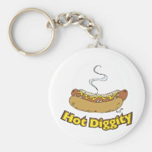 Hot Diggity ~ Hot Dog / Hot Dogs Key Chains