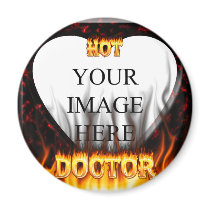 Hot Doctor fire and flames red marble magnets