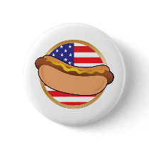 Hot Dog American Flag buttons