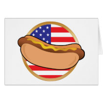 Hot Dog American Flag Greeting Card