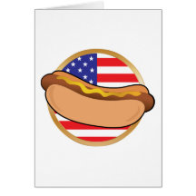 Hot Dog American Flag Cards