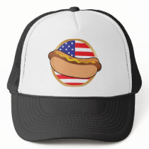 Hot Dog American Flag Mesh Hat