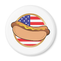 Hot Dog American Flag magnets