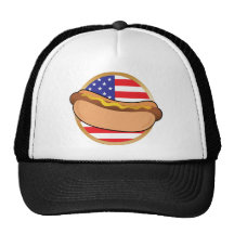 Hot Dog American Flag Mesh Hat