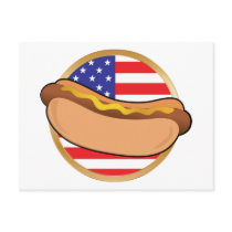 Hot Dog American Flag Postcard