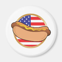 Hot Dog American Flag Refrigerator Magnet