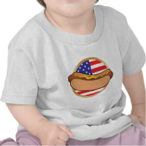 Hot Dog American Flag T-shirts