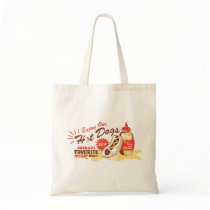Hot Dog! basic tote bags
