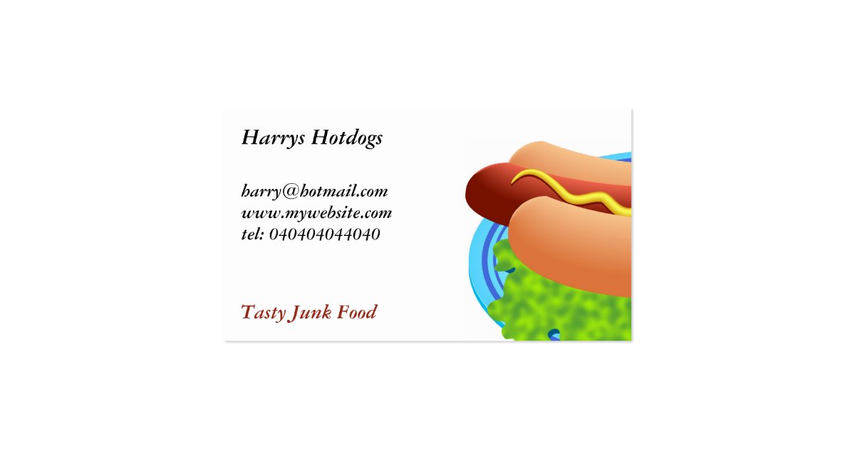 Hot Dog Business Card Zazzle