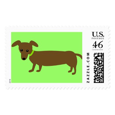 Hot Dog Dachshund Postage by totallypainted