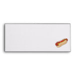 hot dog in bun with ketchup and mustard graphic envelopes