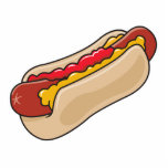 hot dog in bun with ketchup and mustard graphic photo cut out