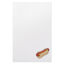 hot dog in bun with ketchup and mustard graphic stationery