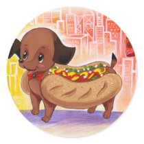Hot Dog In The City Kitschy Cute stickers