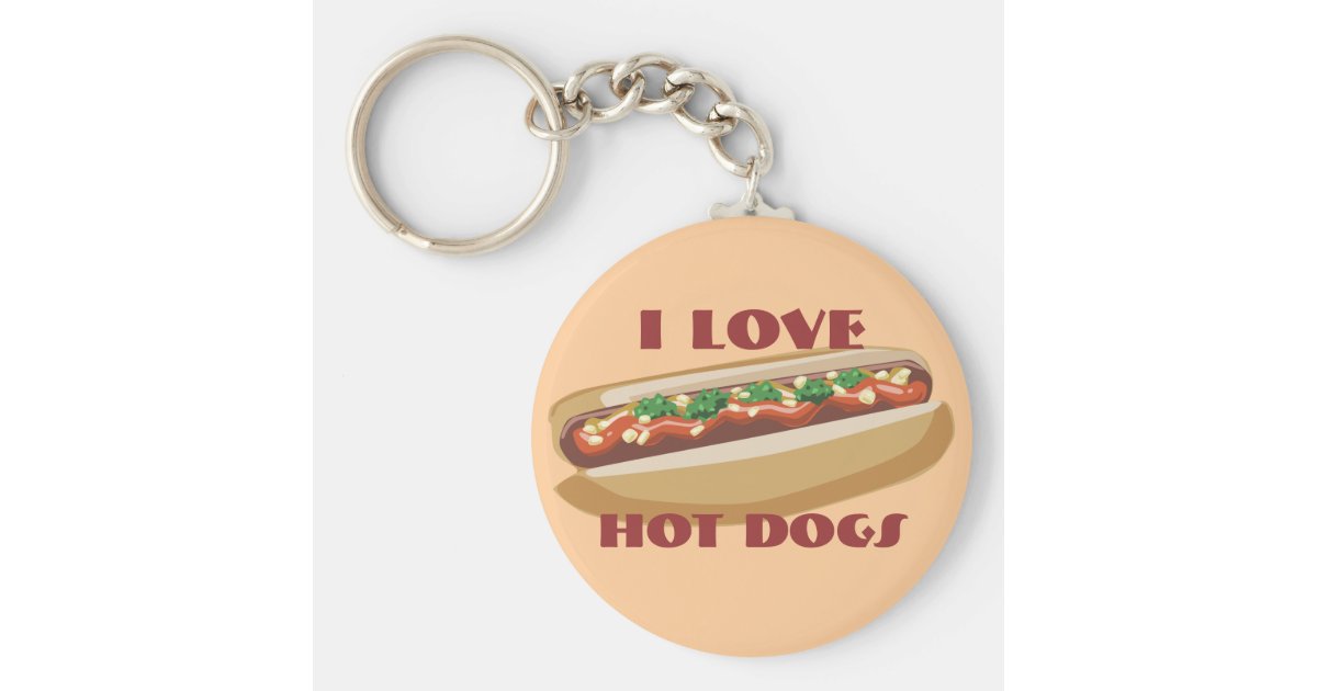 Hot Dog Keychain Zazzle