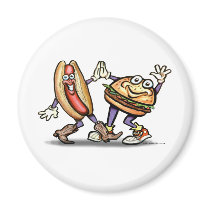 Hot Dog n Hamburger Refrigerator Magnets